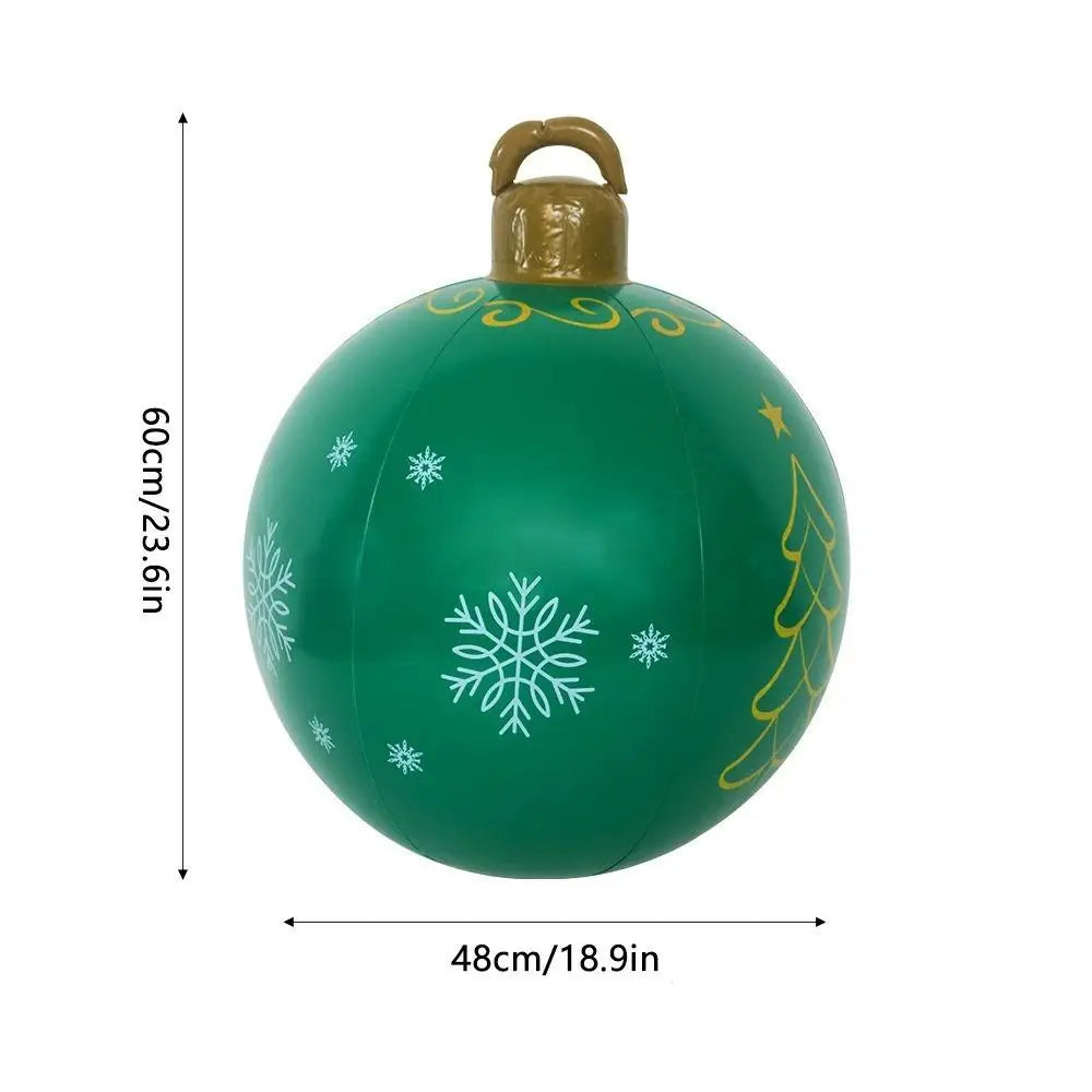55CM Christmas Inflatable Ball Outdoor Garden Decorations PVC Giant Xmas Ball Christmas Large Balls Toy New Year Party Decors-Serilas