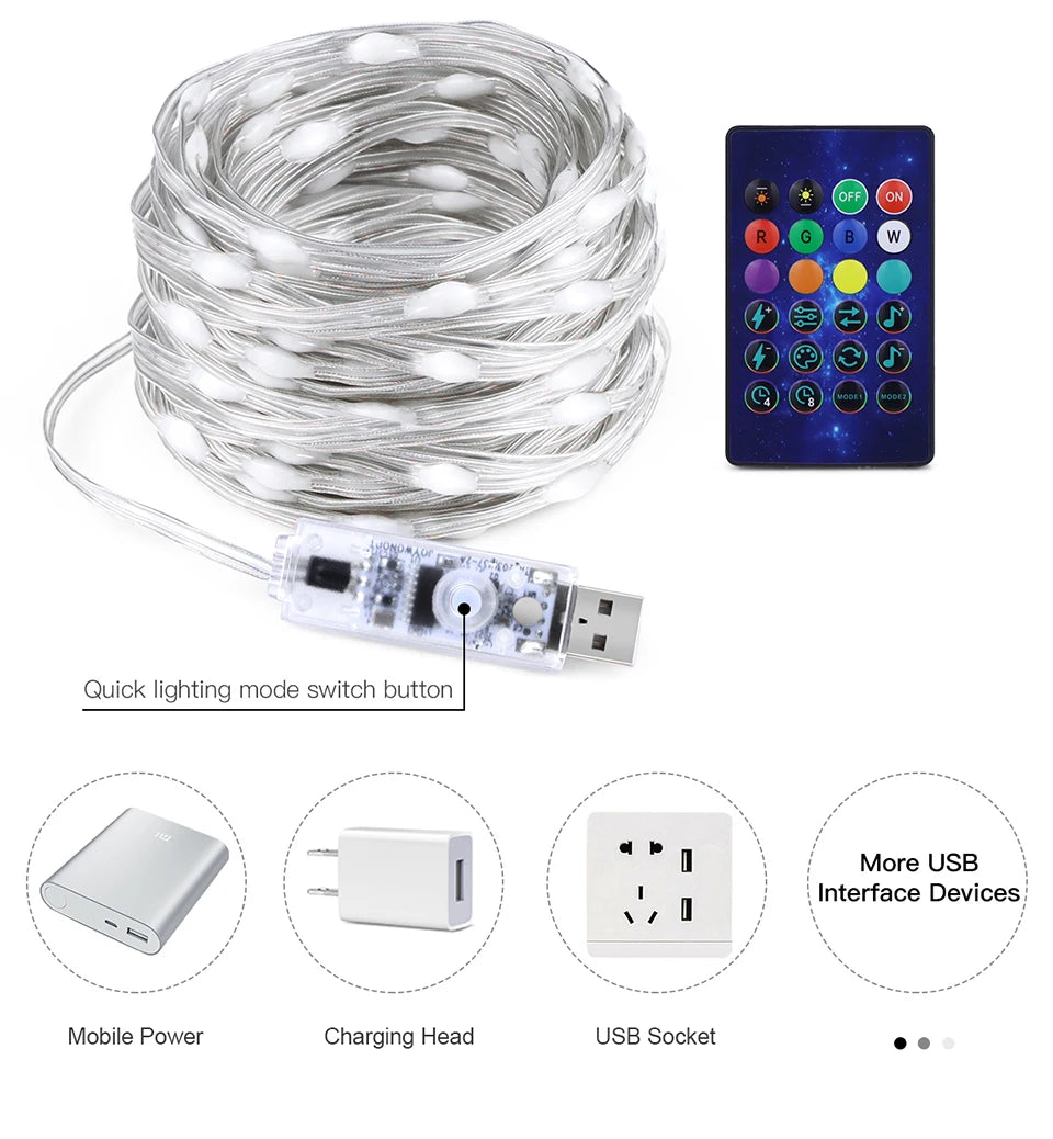 40M Led String RGB Light Smart Outdoor Festoon Party Leather Line IP65 Bluetooth Music Lamp String Fairy Lights Holiday Lighting-Serilas