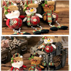 Christmas Tree Decorations, Plush Hanging Ornaments for Holiday Party, Santa Claus Snowman Reindeer Christmas Home Decoration-Serilas