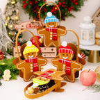 Christmas Gifts Bags Cute Gingerbread Man Storage Bags Chocolate Cookies Candy Handbags for Christmas Birthday Party Decorations-Serilas