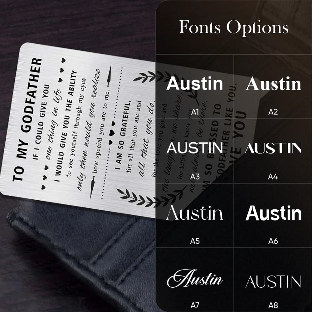 Free Engraved 85x54MM Wallet Card Insert Text Logo Business ID Plate Steel Metal Tag Name Badges For Wallet Insert Card Gift-Serilas