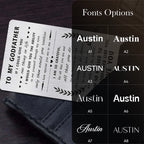 Free Engraved 85x54MM Wallet Card Insert Text Logo Business ID Plate Steel Metal Tag Name Badges For Wallet Insert Card Gift-Serilas