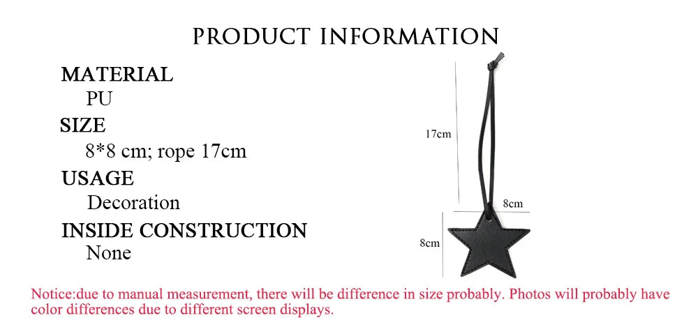 Personalized Letter Lucky Star Pendants For Bags Popular DIY Gift Custom Name Women Bag Charm Accessories Fashion Car Ornament-Serilas