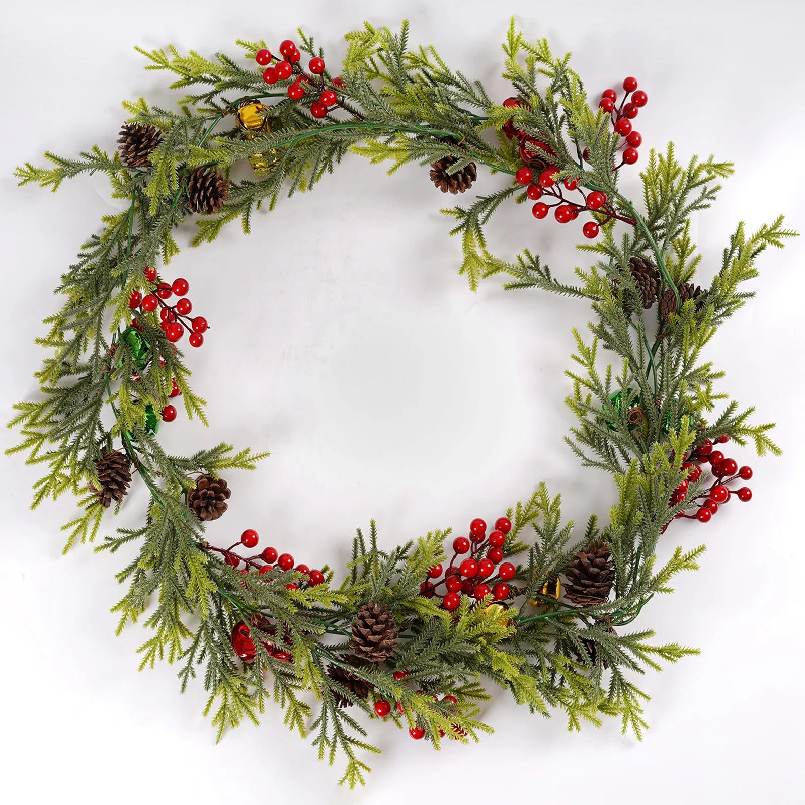 Christmas Garland Artificial Pine Garland For Outdoor Or Indoor Garden Green Fireplaces Holiday Party Decorations 1.8/1.9/2.7m-Serilas