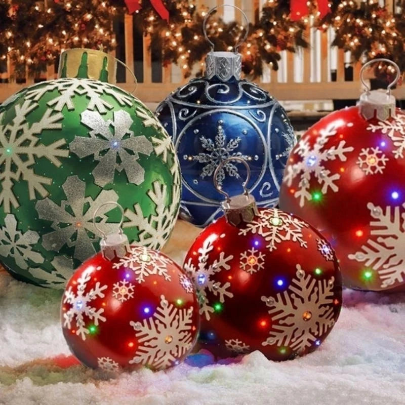 Hot Sale Outdoor Christmas Inflatable Decorated Ball Pvc Giant Big Large Balls Xmas Tree Decorations Toy Ball Without Light-Serilas