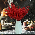 New Christmas Red Berries Branch Artificial Holly Berry Stamen Flowers Wreath for Xmas Tree Ornaments New Year Party Home Decor-Serilas