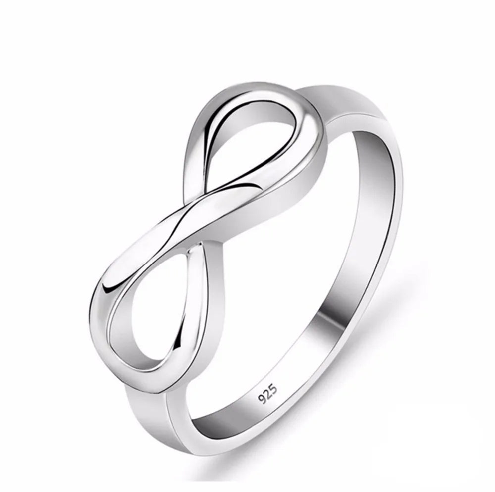 Fashion Silver color Infinity Ring Eternity Ring Charms Best Friend Gift Endless Love Symbol Fashion Rings For Women jewelry-Serilas