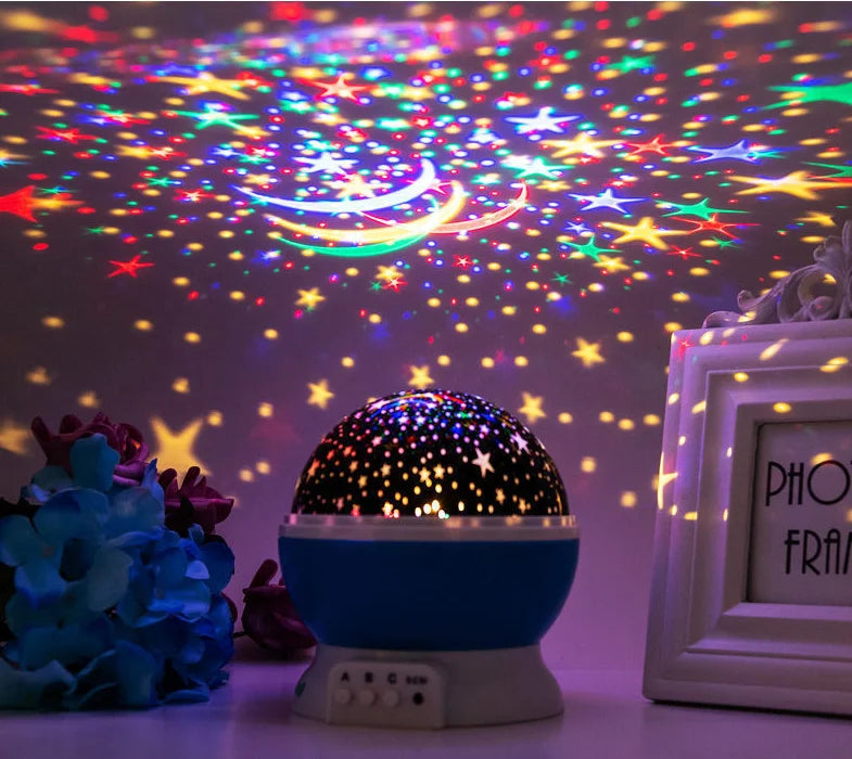 Night Lamp Projector Starry Sky Night Light Projector Baby Lamp Decor Rotating Starry Nursery Moon Galaxy Projector Table Light-Serilas