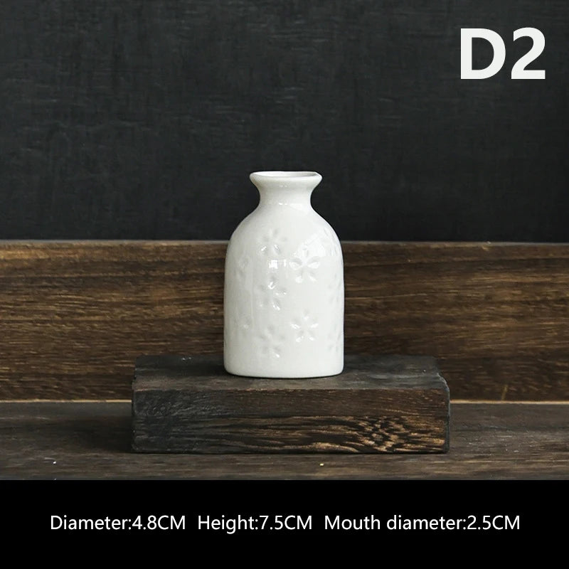 Ins Ceramics Flower Vase Nordic Hydroponics Vases Creative Room Decor Mini Flower Plant Bottle Pots Table Ornament Colorful Vase-Serilas