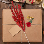 New Christmas Red Berries Branch Artificial Holly Berry Stamen Flowers Wreath for Xmas Tree Ornaments New Year Party Home Decor-Serilas