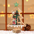 Christmas Decoration DIY Wooden Crafts Creative Ornaments Santa Claus Snowman Reindeer Christmas Desktop Decoration Gifts-Serilas