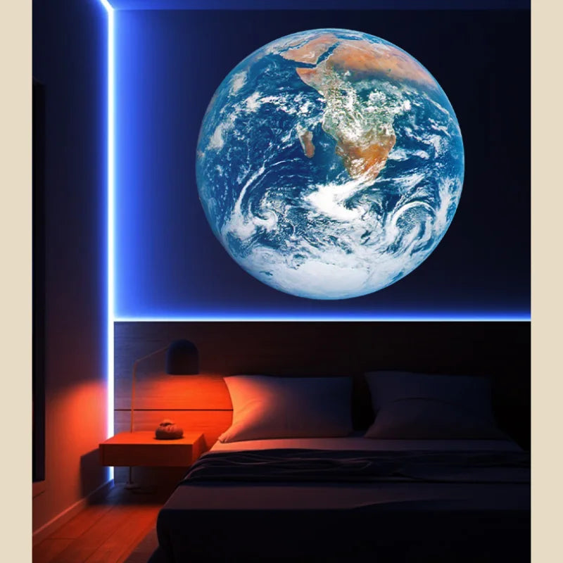 Earth Moon Light Ins Moon Projector Light Starry Sky Projector Rotate Planetarium Lamp Wall Lights room decor led Night Light-Serilas