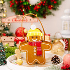 Christmas Gifts Bags Cute Gingerbread Man Storage Bags Chocolate Cookies Candy Handbags for Christmas Birthday Party Decorations-Serilas