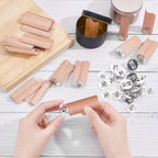 10 Pcs Flame Shaped Natural Wooden Wicks with Base Holder Candle Wick Wax Core Craft Candle Making Supplies Wave Soy Parffin Wax-Serilas