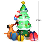 1.2/1.8m Inflatable Santa Claus Holding Christmas Tree Gift Bags Outdoor Decoration with LED Lights Blowing up Toys Garden Decor-Serilas