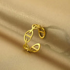 Cxwind Laser Engraved Stainless Steel Ring Infinity Ring Minimalist Ring, Dainty Knot Ring Personalized Jewelry Birthday Gift-Serilas