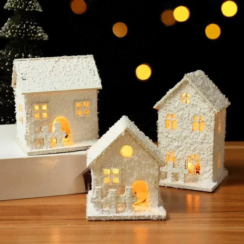 Christmas Decoration with LED Lights Snowflakes Shining and Christmas Decorations for A Small House-Serilas