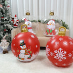 Christmas Giant Inflatable Christmas Ball Outdoor Inflatable Decor Snowman Santa Claus PVC Inflatable Decorated Transparent Ball-Serilas