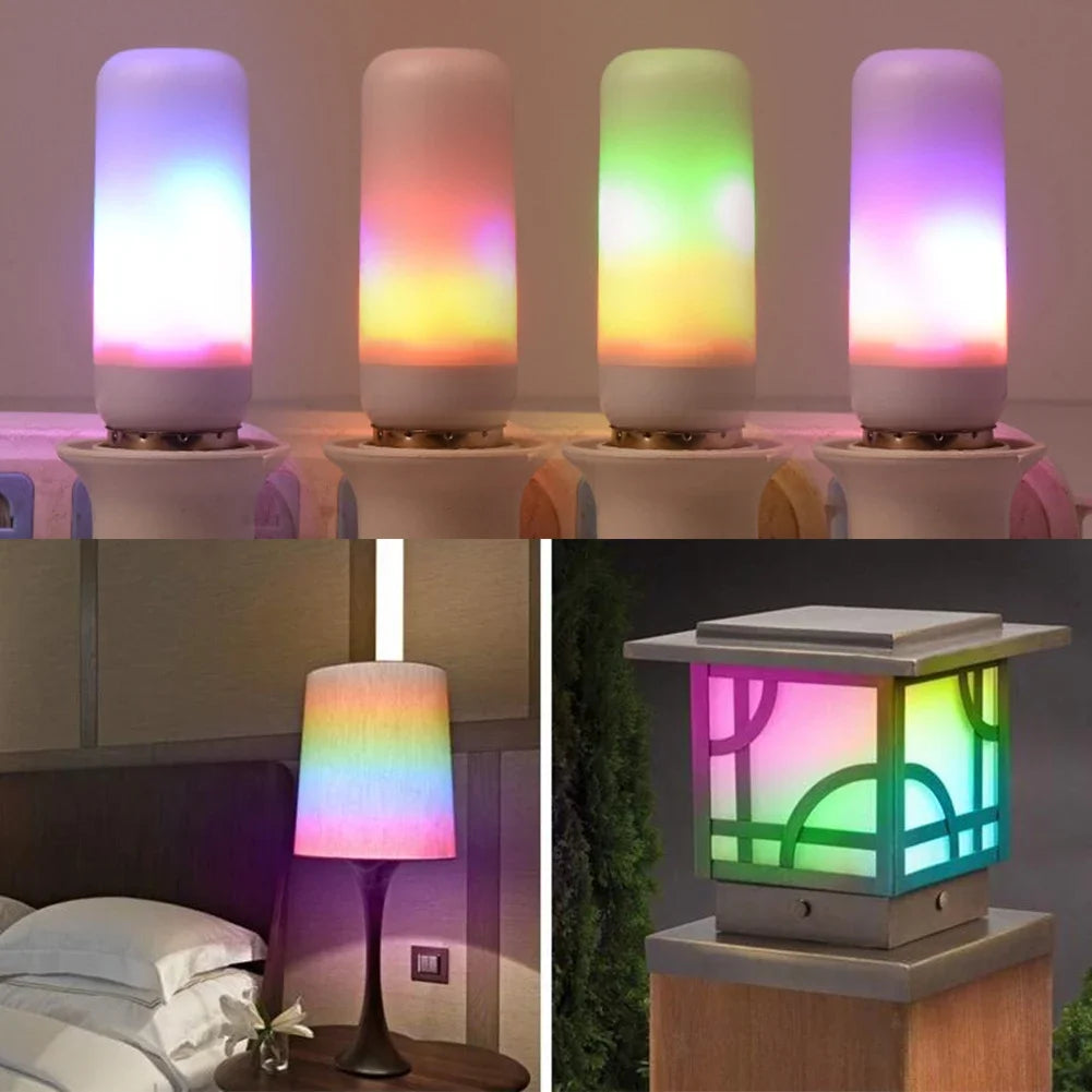 LED Flicker Flame Light Bulb Simulated Burning Fire Effect E27E26 Lamp Xmas Party Decorations Flickering Outdoor Four mode Light-Serilas