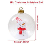 Christmas Giant Inflatable Christmas Ball Outdoor Inflatable Decor Snowman Santa Claus PVC Inflatable Decorated Transparent Ball-Serilas
