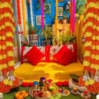 Marigold Flower Garlands 1.5m Artificial Flower Garland Indian DécorPooja Diwali Fiesta Day of The Dead Christmas Events Decor-Serilas