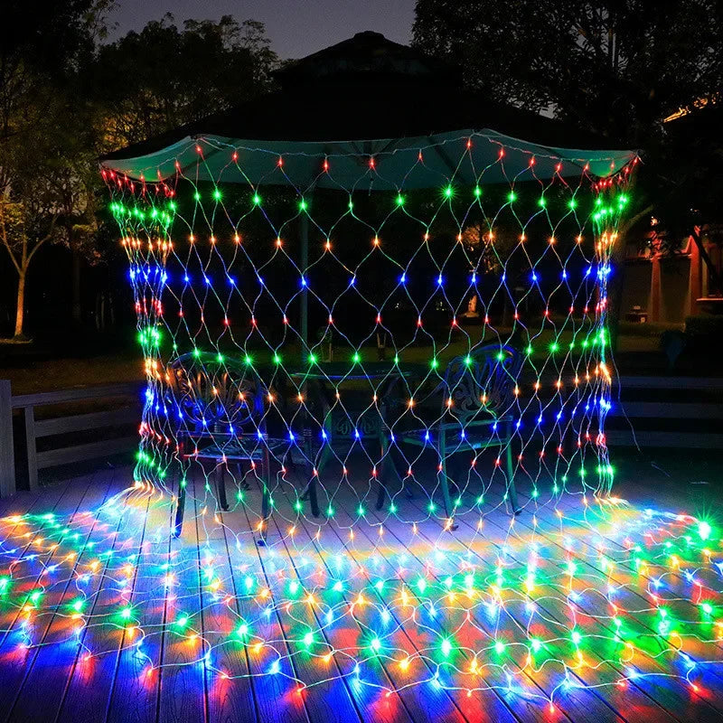 4x6M 3x3M Christmas Garlands LED String Christmas Net Lights Mesh Fairy Xmas Party Garden Wedding Decoration Curtain Light-Serilas