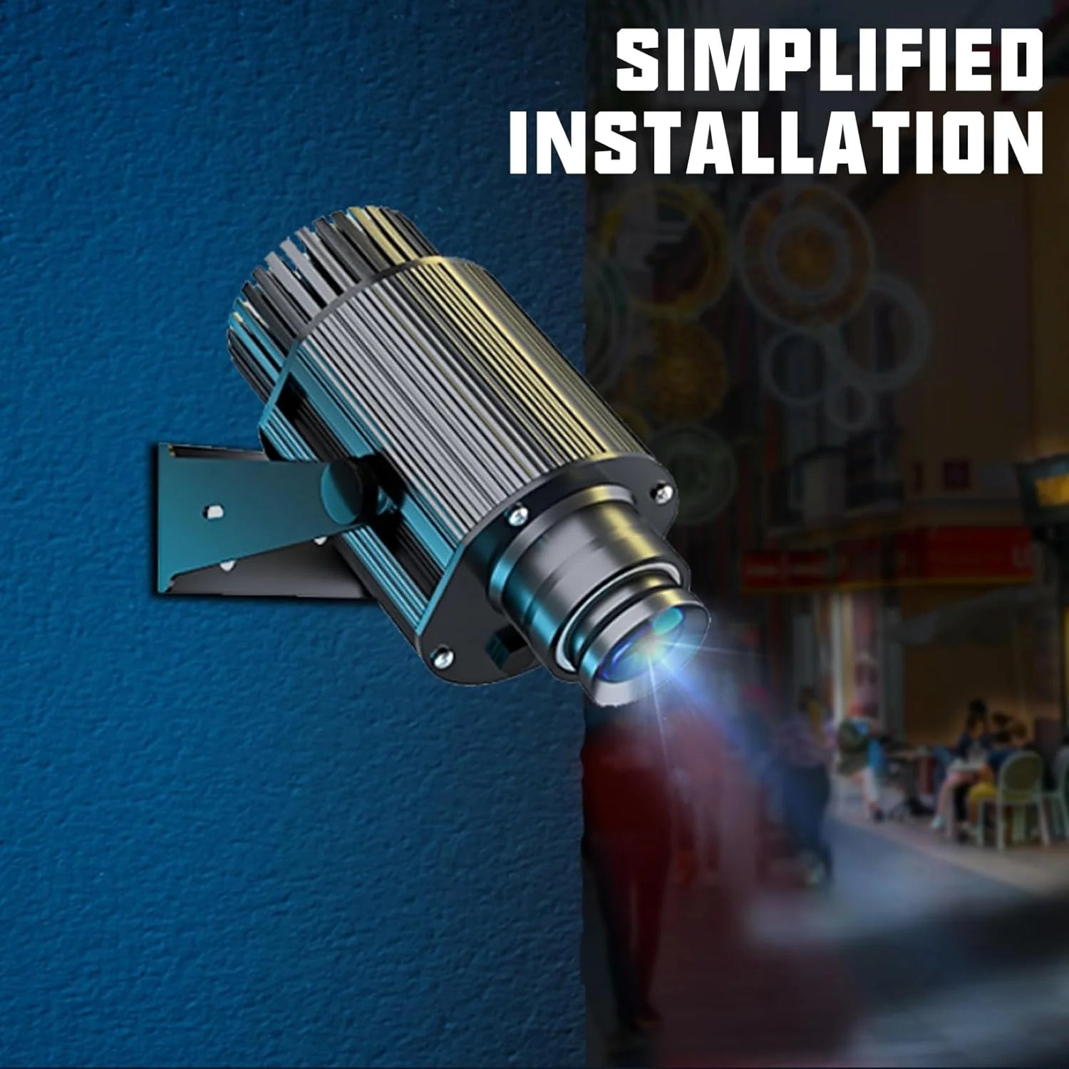 Custom Gobo Projector Light Custom Logo Lights Outdoor LED Rotating Customize Logo Spotlight for Commercial Shop Entrance Floor-Serilas