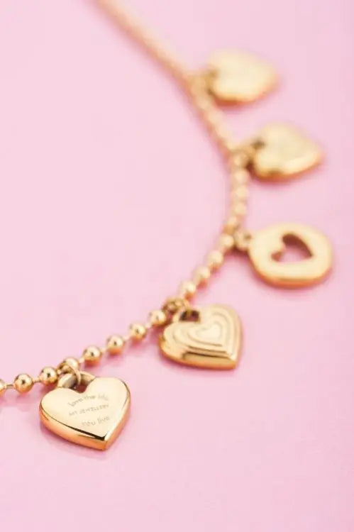 Miranda Charm Stainless Steel Heart Love Chain Necklace Water Resistant Chic Popular Romantic Korean Jewelry Gift-Serilas