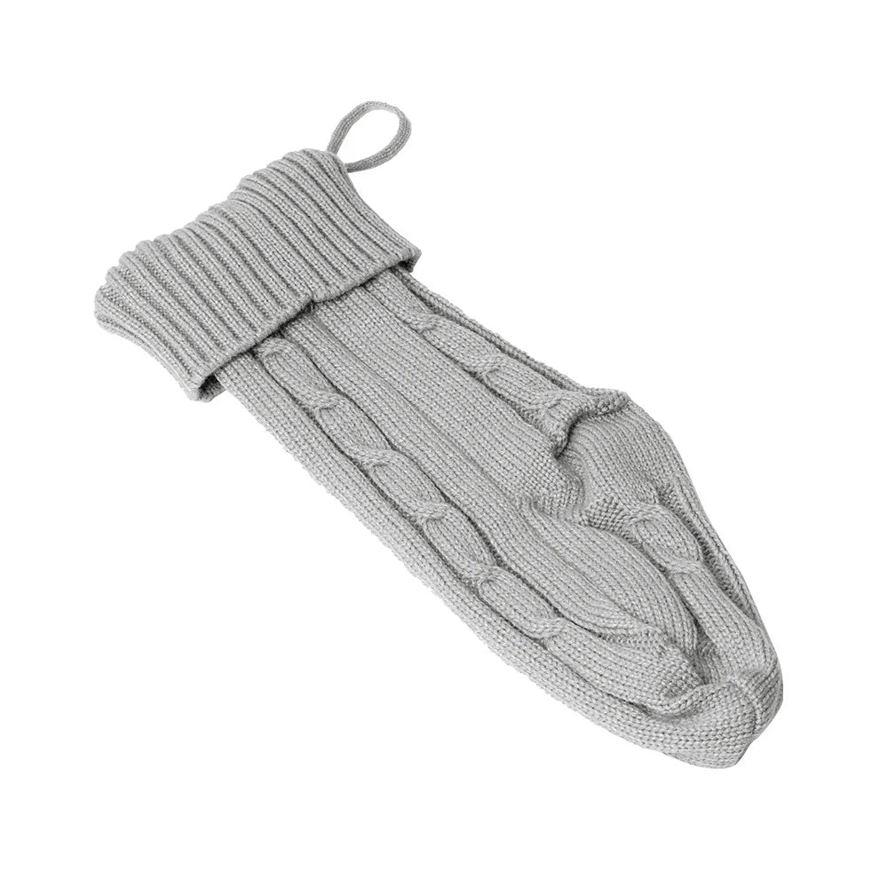 Large Christmas decorations Christmas stocking gift bag Knitted Christmas pendant Cross border woolen Christmas stocking-Serilas