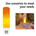 USB LED Night Lamp Simulated Flame Bulbs Night Light Flame Light Effect Bulbs Candle Lights Flickering Flameless Candles Decor-Serilas