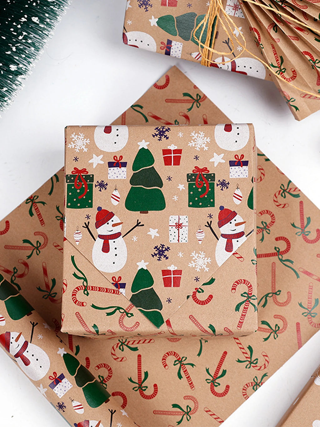 Christmas Gift Wrapping Paper Gift Wrapping Paper Christmas Trees Packaging Gift Paper Suitable for Birthdays and Festivals-Serilas