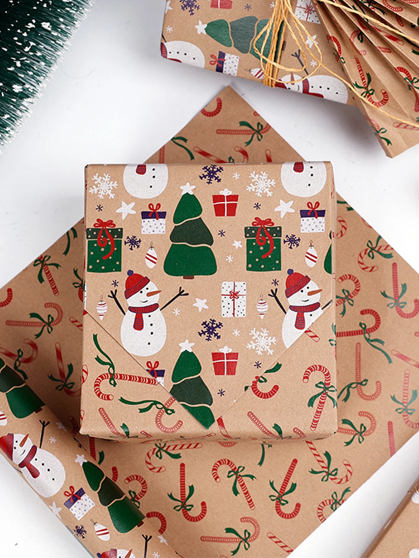 Christmas Gift Wrapping Paper Gift Wrapping Paper Christmas Trees Packaging Gift Paper Suitable for Birthdays and Festivals-Serilas
