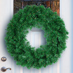 30/40/50cm Artificial Green Wreath PVC Wall Wreaths Seasonal Home The Wreath Christmas Ribbon Wreath Front Door Fall Wreaths-Serilas