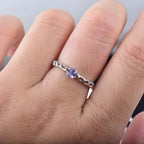 ITSMOS Precious Tanzanite Infinity Ring Natural Gemstone Purple Daily Statement Rings Fresh Jewelry for Women Energy Gift-Serilas