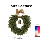 Christmas Beautiful Wreath Decoration Rustic Hanging Artificial Garland For Front Door Festival Family Atmosphere Celebrate Prop-Serilas