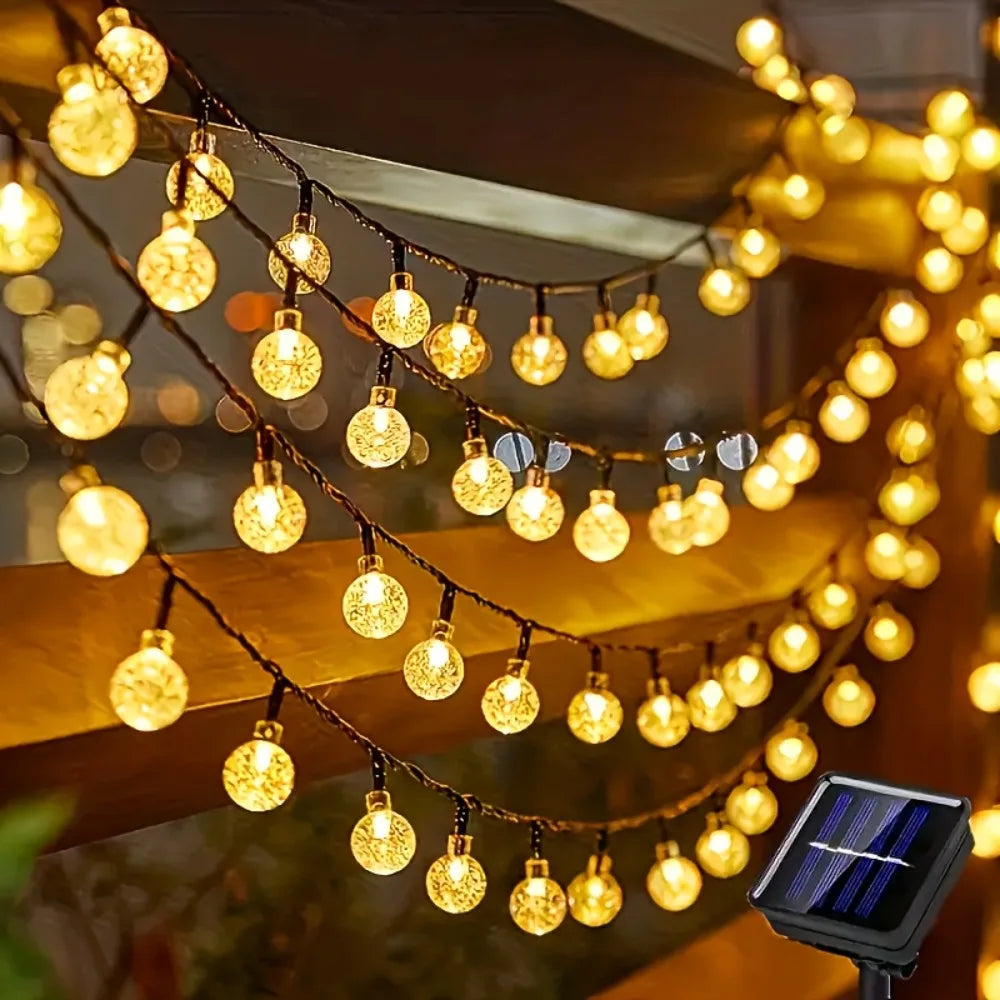Solar Light String 200LED/100LED/20LED Solar Crystal Light String for Garden, Courtyard, Christmas Festival and Party Decoration-Serilas