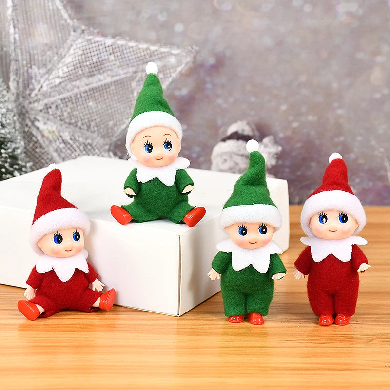 Christmas Baby Elf Dolls Mini Baby Pendants Merry Christmas Decor Gifts Festive Party Decoration Xmas Toys Gift For Kid Child-Serilas