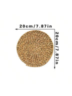 Hanging Woven Cloth Wall Basket Handmade Decorative Rustic Boho Wall Baskets Decor Home Farmhouse Wicker Round Seagrass Baskets-Serilas