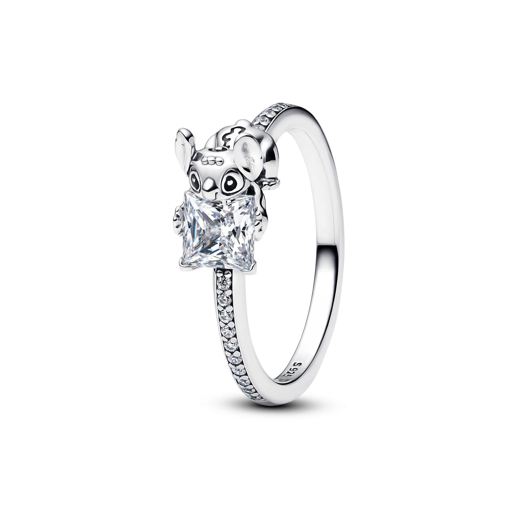 2025 New 925 Sterling Silver MINISO Stitch Bow Shaped Heart zircon Heart Ring Size 6 7 8 9 Rings Fashion Fine Jewelry For Women-Serilas