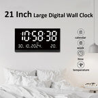 21 Inch Large Digital Wall Clock Large LED Screen Display Clock with Time/Date/Week/Temperature 12/24H Adjustable Brightness-Serilas