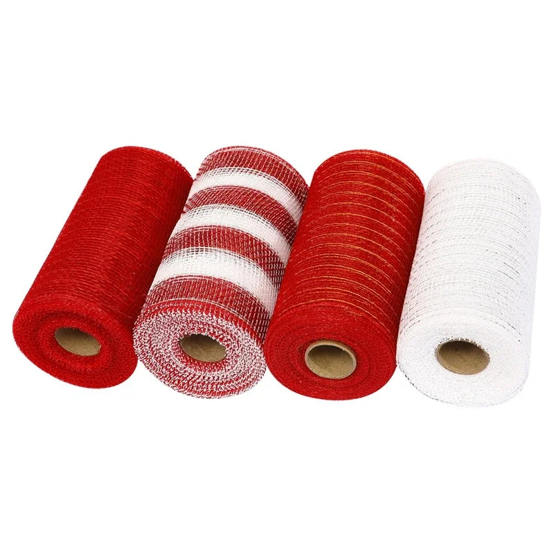 Christmas Tree Decorations Ribbon Mesh Ribbon for Wreath Bow Garland 2025 Christmas Decor Home Decor Gifts Navidad New Year 2026-Serilas