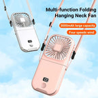 Foldable Hanging Neck Fan Cooling Desktop Refrigeration Handheld USB Mini Fan Camping Mute Ventilador Air Cooler for Sports-Serilas