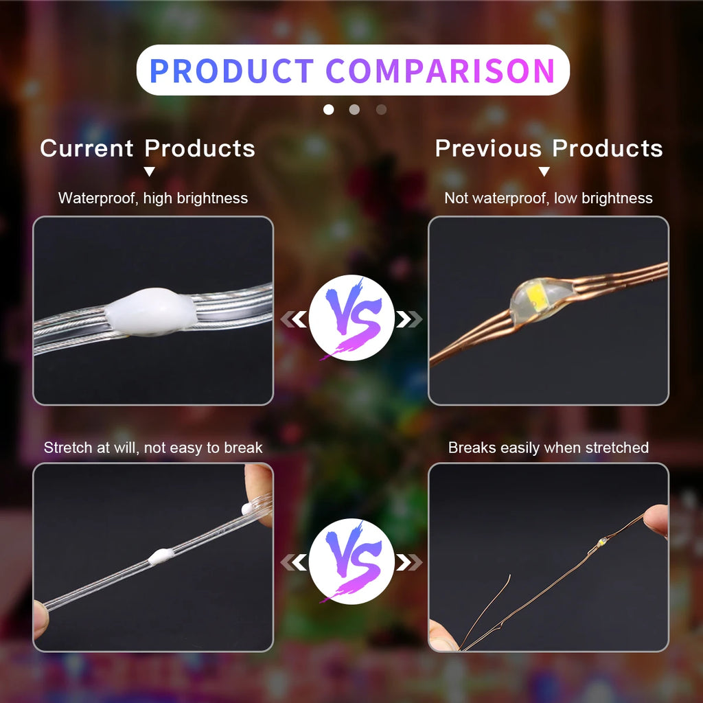 40M Led String RGB Light Smart Outdoor Festoon Party Leather Line IP65 Bluetooth Music Lamp String Fairy Lights Holiday Lighting-Serilas