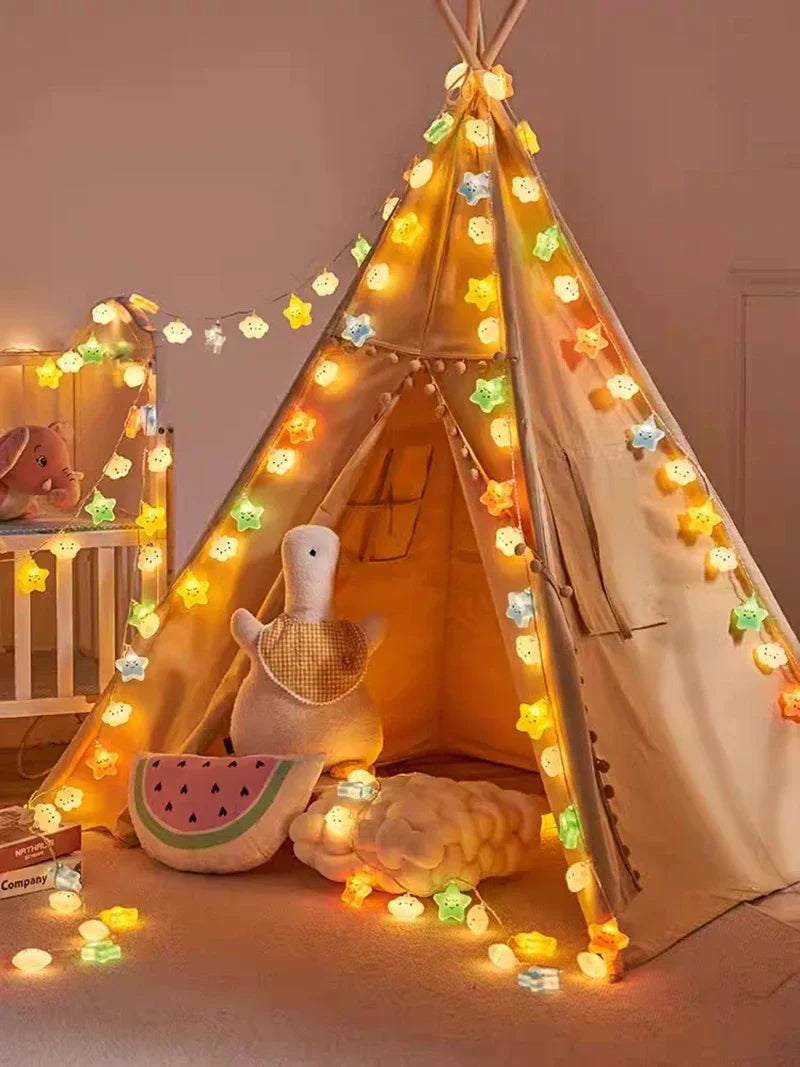 LED Lights String Star Garland Lamp USB/Battery Powered For Living Room Outdoor Garden Camping Wedding Christmas Party Decor-Serilas