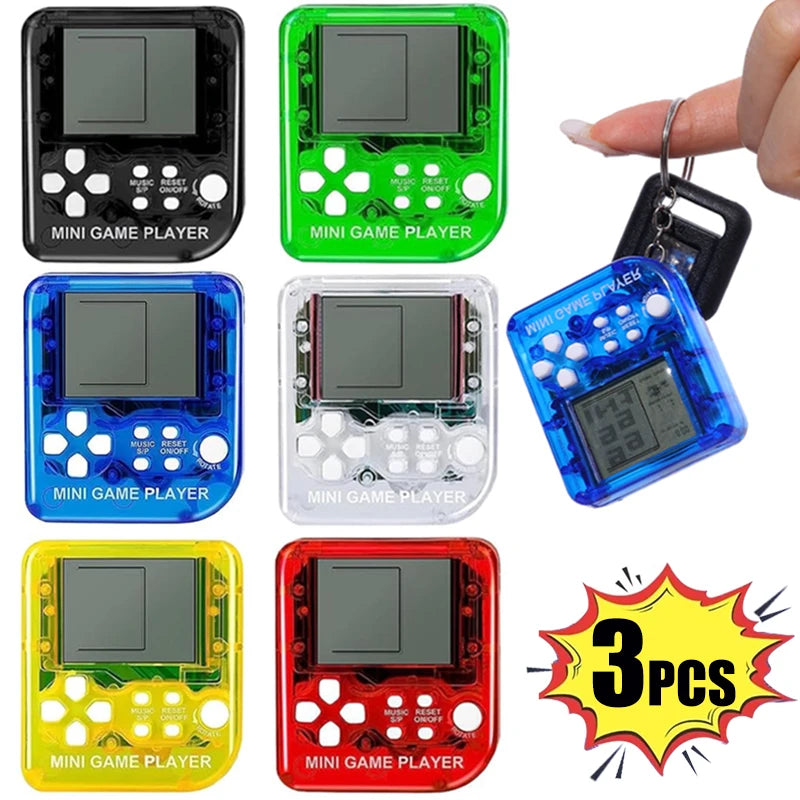 Portable Pocket Mini Classic Game Machine Keychain Children's Handheld Retro Nostalgic Game Console With Keyring Kids Toys Gift-Serilas