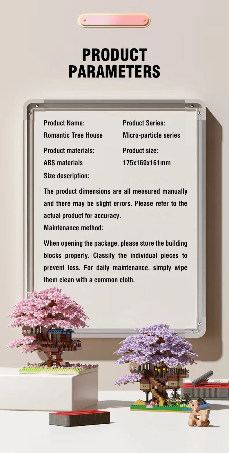 Christmas Gifts DIY Flowers Tree House Micro Building Blocks Block Assembly Brick Handmade Girls Girlfriend Birthday gift kids-Serilas