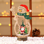 Christmas Decoration DIY Wooden Crafts Creative Ornaments Santa Claus Snowman Reindeer Christmas Desktop Decoration Gifts-Serilas