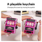 Retro Mini Fruit Machine Keychain Game Winning Best Friend Gift Toy Key Holder Coin Games Console Creative Slot Casino Model-Serilas