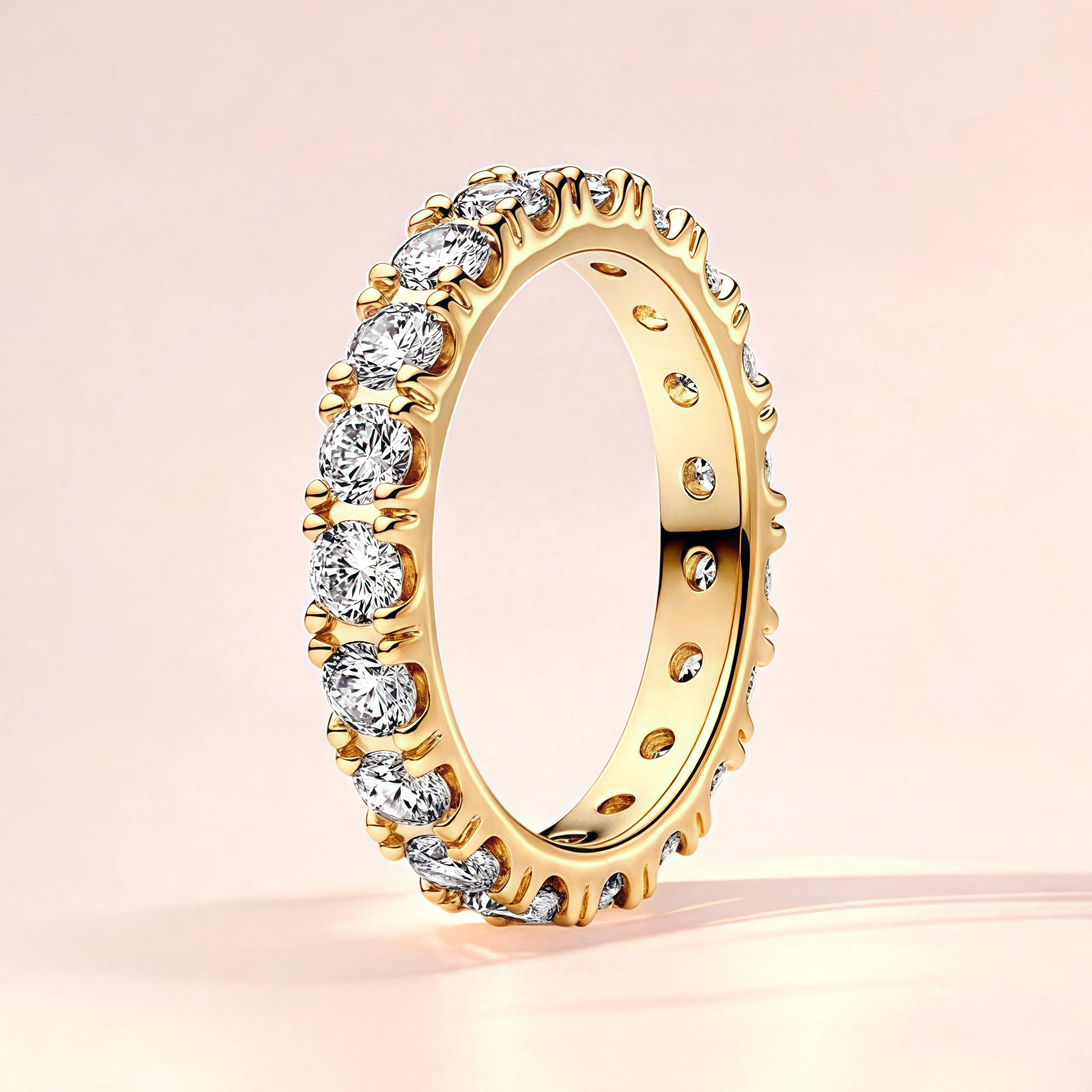 925 Silver Black Sparkling Eternity Ring Pink Heart Design – Women’s CZ Wedding Jewelry JZ017-Serilas