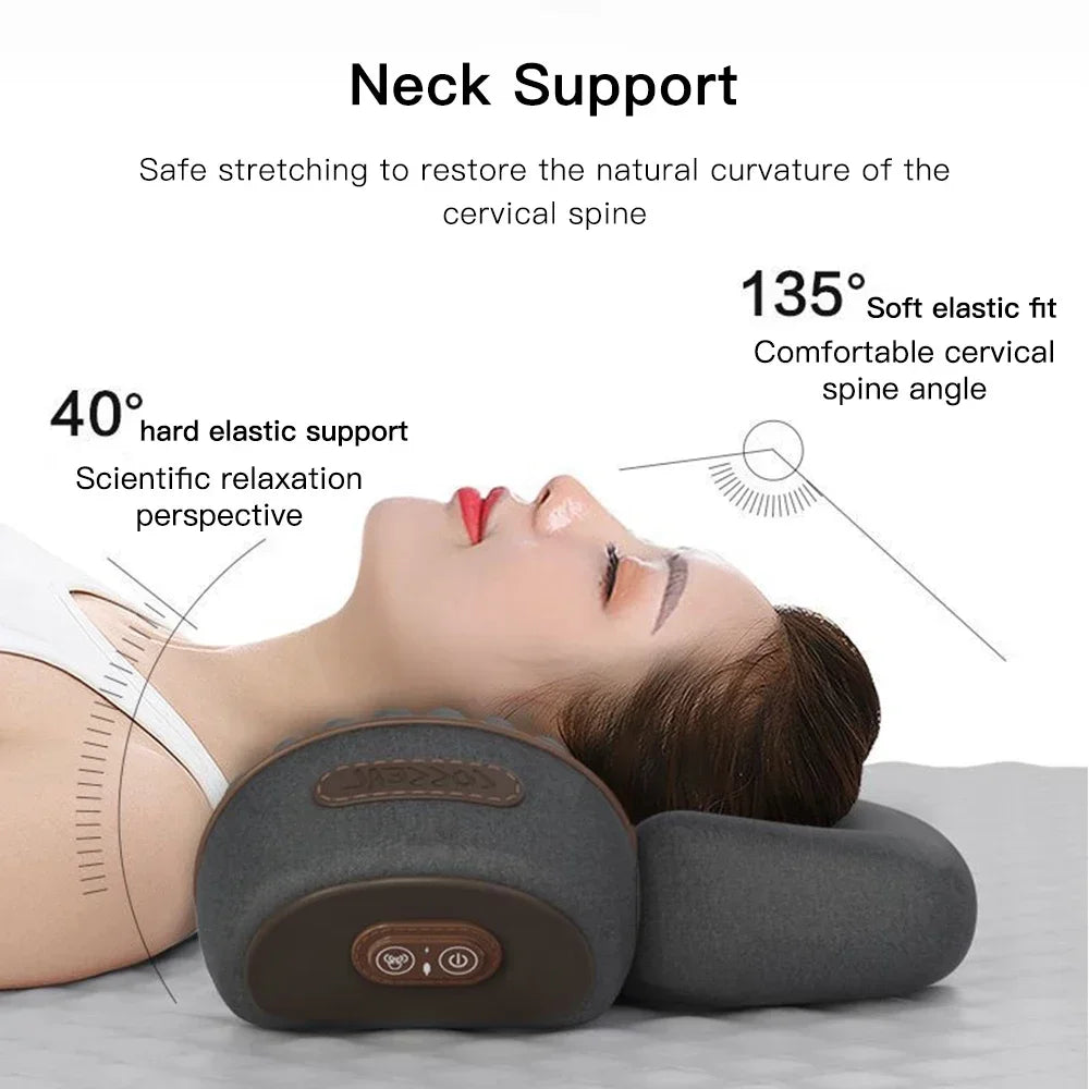 Electric Neck Massager Pillow Cervical Stretcher Heating Vibration Massage Back Traction Orthopedic Sleeping Pillows Support-Serilas